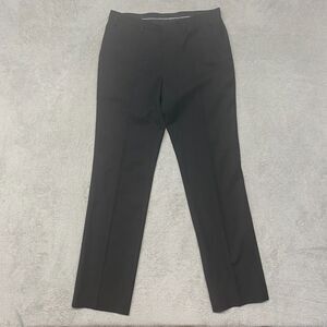 Topman Pants Mens 36x33 Black Dress Office Flat Front Creased Lined